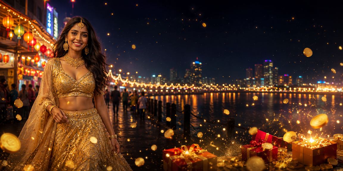 Mumbai Bandra payment transaction with traditional Indian attire